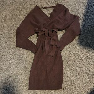 SHEIN brown sweater dress size L never worn